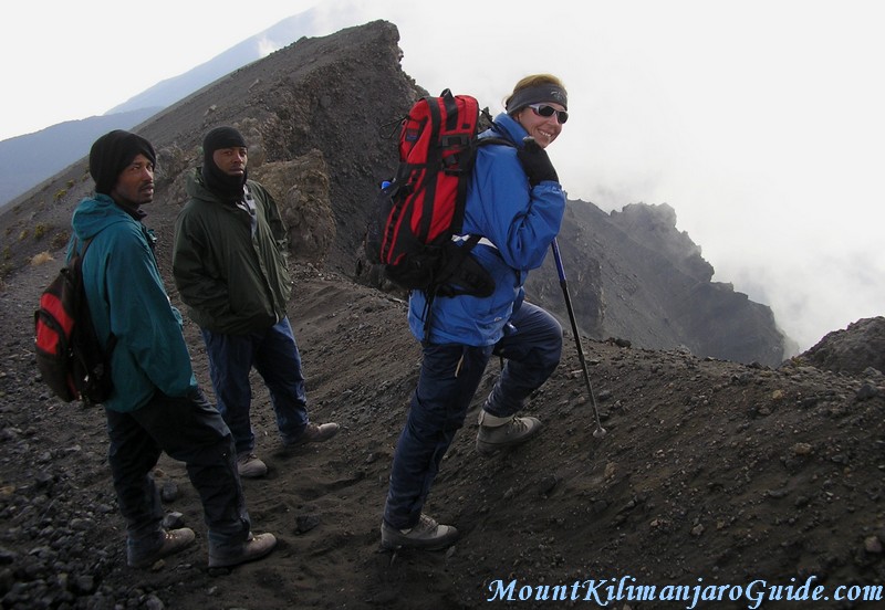 The knife edge crater rim of Mount Meru