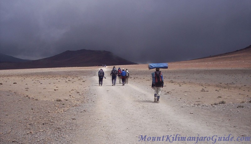 Walking on Kilimanjaro on day 3 or 4