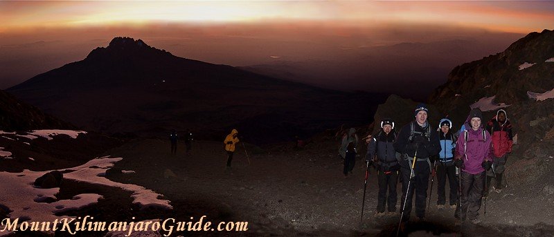 Dawn on summit day, Machame Route