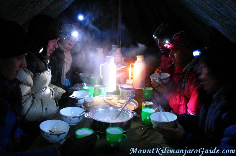 Breakfast on Klimanjaro Summit Day