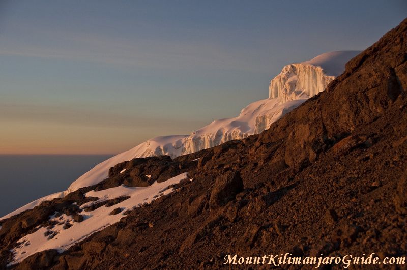 Kilimanjaro glacier at dawn