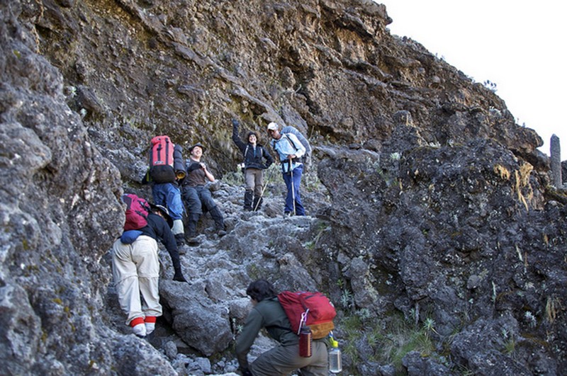 Scrambling up the Barranco Wall