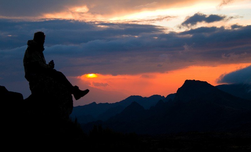 Sunset on Kilimanjaro from Shira Huts