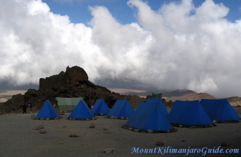 The last camp of a Kilimanjaro trek